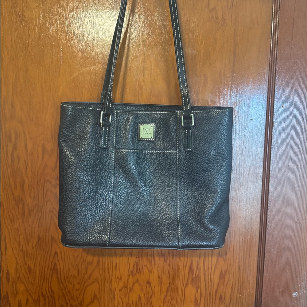 Dooney & Bourke Black Pebbled Leather Shoulder Tote